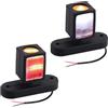 DTEANJU 2 X 6LED Fanalini Laterali 10-30V Tricolori Bianco/Rosso/Ambra 74mm | Luci di Posizione Laterali con Silicone IP65, Doppio E-mark E9, Montaggio con Viti, per Camion Trailer Rimorchio Camper