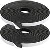wordmouk - Nastro di tenuta in schiuma, 12 x 3mm Nastro sigillante Autoadesivo in Schiuma Guarnizione in Gomma Per Porte e Finestre anti rumore e collisione, Lunghezza Totale 8m (Nero)