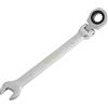 DAKCOS Chiave a cricchetto combinata 10 mm - Chiave a cricchetto metrica ad anello aperta con snodo in CR-V con finitura cromata opaca