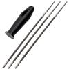 AERZETIX - Set di 3 lime tonde per affilatura manuale Ø4.8mm lunghezza 250mm per catena di motosega da 0.325 + 1 manico in plastica