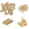 Heuskay 50 mini cerniere in ottone per mobili, piccole cerniere decorative per porta per portagioie, con chiodi, oro, 8 x 10 mm