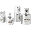 DAKCOS Set di adattatori per bussole | 4 pezzi | da 1/4 a 3/8, da 3/8 a 1/4, da 3/8 a 1/2, da 1/2 a 3/8, finitura cromata opaca | CR-V