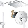 GROHE SET DOCCIA GROHE BAUEDGE CON SOFFIONE QUADRO 310 MONO CROMATO