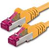 1aTTack.de 2m - giallo - 1 pezzo - Rete Cavi Cat6a S-FTP CAT 6a doppia schermatura - certificato GHMT PIMF 500MHz / 7 CU rame non contiene alogeni compatibile con CAT5e CAT6 CAT7 CAT8 10000 Mbit/s