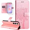 Dcjlbo Cover per Samsung Galaxy A37 5G Custodia Antiurto-Oro Rosa | Portafoglio con Pellicola Vetro Temperato Porta Carte Disegni Supporto,Leggera a Libro Pelle Flip,Antiscivolo Libretto Case