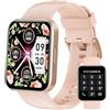 Dakofied Smartwatch Donna Chiamate Bluetooth Orologio Contapassi Cardiofrequenzimetro da Polso Saturimetro Orologio Fitness Smart Watch Notifice WhatsApp Impermeabile IP68 per Android iOS Rosa