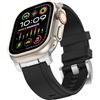 Anlinser Compatibile con Cinturino Apple Watch Ultra 3/2/1 49mm 46mm 45mm 44mm 42mm, Cinturini Sportivo Silicone Robusto per iWatch SE Serie 11 10 9 8 7 6 5-1 (Nero)