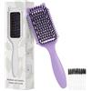 Sexyhot Spazzola per Capelli Ricci, Hair Brush per Definire, Cepillo Pelo, Pettinare e Modellare Capelli, Con spazzola per la pulizia Riduce Trazione Migliora l'effetto arricciante(Viola)