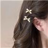Aneneiceera Vintage Piccolo Metallo Fiocco Capelli Clip Barrette Oro Bowknot Capelli Barrette Morsetto Lucido Bowtie Capelli Pin Clip Decorative Capelli Accessori Per Le Donne 2pcs (oro)