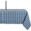 DII Tovaglia 100% Poliestere, Resistente agli Urti, Lavabile in Lavatrice, con Cerniera, per tavoli Esterni con Ombrello, Rotondo, 132,1 cm, a Foglia di Banana, 4 posti, Blue Ikat, 60X120-Zippered