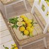PETTI Artigiani Italiani - Cuscini per Sedia Cucina con Elastico da 6 Pezzi, Copricuscini Sedia in Microfibra con Elastico, Cuscini Coprisedia con Molla Disegno Lemon 100% Made in Italy