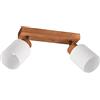 RL LIVE YOUR LIGHT Reality, Faretto, Assam 2xE14, max.25,0 W Vetro, Bianco, Finitura: Legno naturale, Naturale L:30,0cm, L:10,0cm, A:21,0cm Montaggio sia a parete che a s,IP20,Senza illuminante