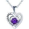 MICSAVI Collana Donna con Cuore Argento 925 Forever Love Collana Ciondolo Zircone con a Forma di Cuore, Gioielli da Donna Regalo per Moglie, Mamma, Fidanzata, Amica