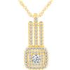 MICSAVI Collana geometrici argento 925 da donna, Ciondolo quadrato con pietra zircone, Pendente rettangolari con catena 45cm, collane eleganti gioielli per mamma, fidanzata