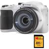 KODAK Pixpro Astro Zoom AZ255 + Scheda di memoria SD da 32 GB - Fotocamera Bridge Digitale 16 MP, Zoom 25X, Video HD 1080p, grandangolare 24 mm, schermo LCD 3, batteria AA - Bianco