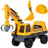 HOMCOM Ruspa Giocattolo 2 in 1 con Benna Escavatore e a Mordente Bimbi 2-3 Anni