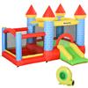 Outsunny Castello Gonfiabile Gigante per Bambini con Piscina, Scivolo e Canestro