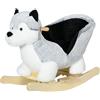 HOMCOM Cavallo a Dondolo a Forma di Cane Husky per Bambini da 18-36 Mesi Grigio