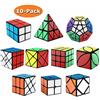ROXENDA Speed Cube Set, [10 Pack] 2X2 3X3 2X3 Axis Skewb Ivy Windmill Fisher Dod