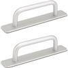 QWORK® 2 Pezzi Maniglia Autoadesiva per Porta Scorrevole, Maniglione Porta Esterna in Lega di Alluminio per Porte e Finestre, Cassetti, Armadi, Argento,148 x 25 mm Argento