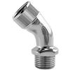 QWORK Raccordo a Gomito per Doccetta, Pezzo Angolare per Doccette, Gomito Doccia, 1/2'' Filetto Femmina e Maschio, 1 Pezzo