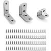 QWORK® Staffe Angolari , 28 Pezzi 90 Gradi Bretelle Angolari , Acciaio Inossidabile, 16x20 mm, 16x40 mm, 16x50 mm, Staffe A Forma Di L Per Il Fissaggio Di Mobili