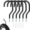Cerioll 6 Pezzi Ganci Portabici da Muro,Supporti Gommati per Bici,Bicicletta Ganci Portabici da Muro,Supporti Biciclette da Parete,Riporre Scale,Attrezzature Sportive