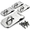 QWORK® 4 Pezzi Lucchetto Hasp, Fermagli per Lucchetto in 304 Acciaio Inossidabile con Viti, 82 mm Chiusura a Baionetta per Porta, Capannone, Finestra, Cassetto