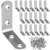 QWORK® 20 Pezzi 50x50mm Staffe Angolari con Viti , Staffe a L in Acciaio Inox per Legno, per il Fissaggio di Mobili