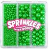 Miss doozy Perle Commestibili Verde per Decorazioni (130g) - 4 Misure di Perline per Decorare Torte, Cupcake & Biscotti - Ideali per Matrimoni, Compleanni, Halloween, Natale, Sprinkles (2mm, 4mm, 7mm, 10mm)