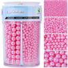 Miss doozy Perle Commestibili Rosa per Decorazioni (130g) - Perle di Zucchero in 4 Misure per Torte, Cupcake, Biscotti & Altro - Ideali per Matrimoni, Compleanni, Natale e Halloween, Pearl Sprinkles