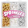 Miss doozy Perle Commestibili Bianco, Oro & Argento per Decorazioni (130g) - 4 Misure di Perline per Decorare Torte, Cupcake & Biscotti - Ideali per Matrimoni, Compleanni, Halloween, Natale, Sprinkles