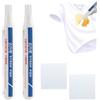 BNOYONERAS Stain Remover Pen, Portatile Smacchiatore, Penna Smacchiante Tessuti, Penna Smacchiante per Vestiti, Penna Smacchiante in Gel, 2 Pezzi Penna Smacchiatore per Vestiti con 2 Pezzi Panni in Microfibra
