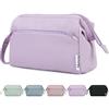 Narwey Spalancato Porta Trucchi Trousse Trucchi Donna Organizer, Beauty Case da Viaggio Donna Pochette Donna Trucchi Make up Bag Idee Regalo Ragazza (Viola)