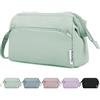 Narwey Spalancato Porta Trucchi Trousse Trucchi Donna Organizer, Beauty Case da Viaggio Donna Pochette Trucchi Make up Bag Idee Regalo Ragazza (Menta Verde)
