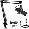 Kit Microfono Dinamico XLR/USB Microfono per PC per Streaming Podcasting Giochi,