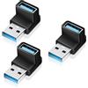 Puiseno Set di 2 adattatori da USB-A a USB-A a 90 gradi, USB 3.2 10 Gbps, trasmissione ad alta velocità, compatibile con smartphone, laptop, tablet, dischi rigidi esterni, stampanti e altro ancora