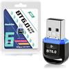 Dongcill Adattatore Bluetooth USB 6.0,Chip Intelligente,Bassa Latenza,Plug Play Dongle Bluetooth, Compatibile con Windows 11/10/8.1/7,Audio Surround,Collega Fino a Sette Dispositivi Contemporaneamente