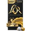 L'OR LOr - Capsule Caffè Espresso Guatemala - 100 Capsule in Alluminio - 10 Confez...