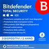 Bitdefender Total Security | 3 dispositivi | 2 anno | Windows | Mac | Android | iOS