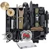Jeebuu Kit Sopravvivenza Professionale 20 in 1, Kit Emergenza Sopravvivenza Guerra c...