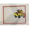 Animation Cel Di Jeep con Due Uomo e Un Cane