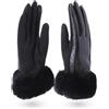 QUEEN HELENA Guanti con Pelo Morbido Invernali Casual Eleganti G22-2 Taglia U...