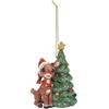 Enesco Jim Riva Renna Traditions Renna Con Albero di Natale Ornamento #6010720