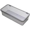 Kukyller Vassoio per posate con coperchio e scolapiatti, contenitore per posate da appoggio Contenitore trasparente per posate con coperchio Scatola portaposate per casa e viaggio (grey)