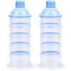 Vicloon Dosatore per Latte in Polvere, 2 Pezzi Dispenser di Latte in Polvere Portatile con 5 Scomparti, Impilabile Contenitore Spuntino e Dosalatte in Polvere per Viaggio, Cereali, Frutta, Blu