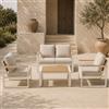 Andrea Bizzotto Set Salotto da Esterno Leandro Bianco e Beige Polywood