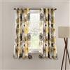 Lush Decor 16T000174 Leah Room Darkening Window Curtain Panel Set, 63 x 52, Yellow/Gray