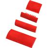 QWORK® 4 Pezzi Strumento Venatura Effetto Legno in Gomma, Rullo per Pittura a Struttura in Legno (Rosso, 7,4/8,7/13/15 cm)