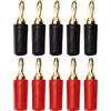 ViaGasaFamido Connettore a Banana 2.5mm Placcato Oro in Ottone per Saldatura con 5 Set di Spine per Sistemi Audio Professionali Alta Conducibilità e Facile Installazione per Home Theater